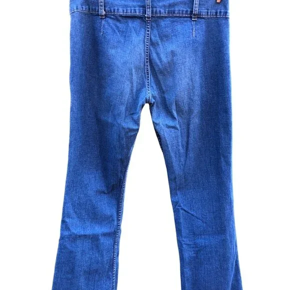 Levis Jeans Blue Stretch Low Rise Waistband Y2K Flare No Back Pockets Womens 8 - Picture 2 of 9